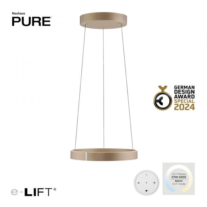 Paul Neuhaus Paul Neuhaus LED Pendelleuchte PURE E-Clipse bronce elektrisch e-LIFT
