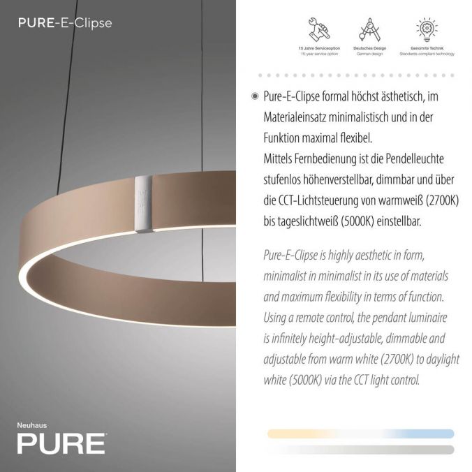 Paul Neuhaus Paul Neuhaus LED Pendelleuchte PURE E-Clipse bronce elektrisch e-LIFT Jubiläumsangebot