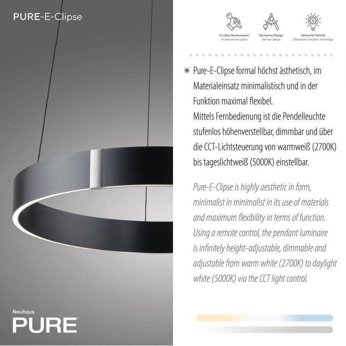 Paul Neuhaus Paul Neuhaus LED Pendelleuchte PURE E-Clipse grau elektrisch e-LIFT Heißer Verkauf