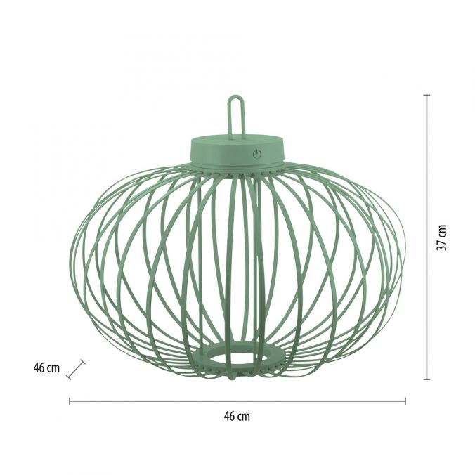 Paul Neuhaus LED Tischleuchte D=46cm grün Akkulampe USB IP44 dimmbar per Touch Kauf eins, bekomm eins gratis