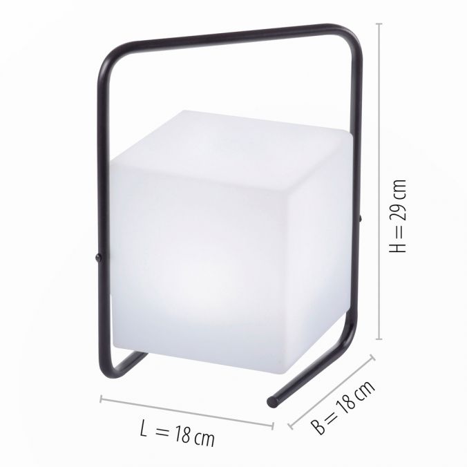 Paul Neuhaus LED-Tischleuchte, schwarz, RGB, Akkuleuchte, IP44, inkl. USB-Kabel, Fernbedienung VIP-Rabatte
