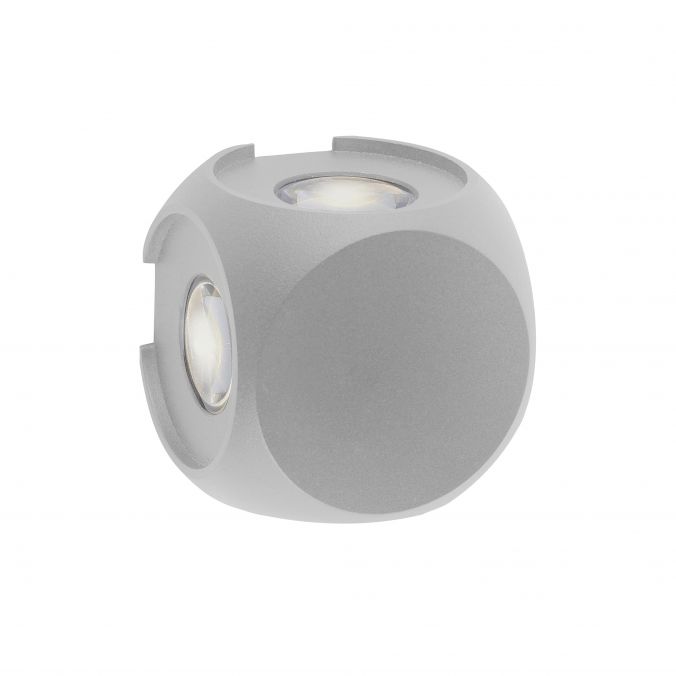 Paul Neuhaus LED-Wandleuchte, silber, Würfelform, IP54, modern, Cube, 4 flammig