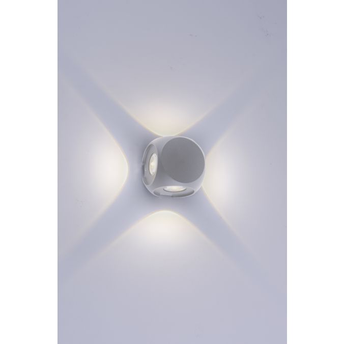 Paul Neuhaus LED-Wandleuchte, silber, Würfelform, IP54, modern, Cube, 4 flammig Tiefpreis