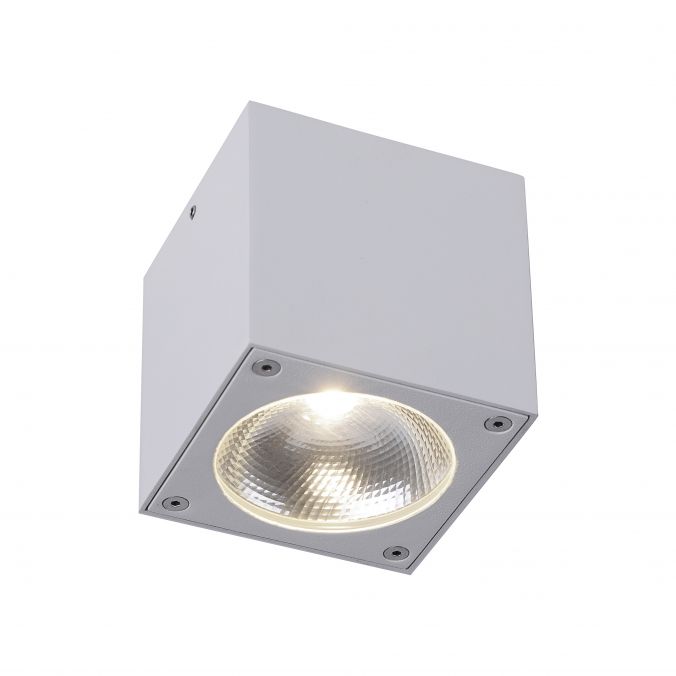 Paul Neuhaus LED-Außenaufbaustrahler, weiß, würfelförmig, modern, spritzwassergeschützt