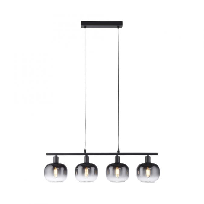 Paul Neuhaus LED Pendelleuchte 4 flammig schwarz Rauchglas modern Wohnlampe