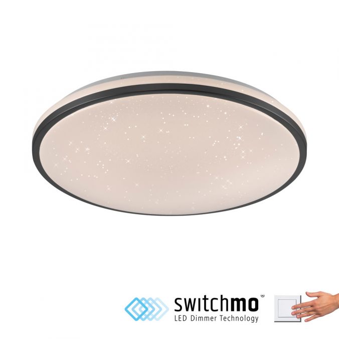 Paul Neuhaus LED Deckenleuchte D=49cm schwarz Sternenhimmeloptik dimmbar