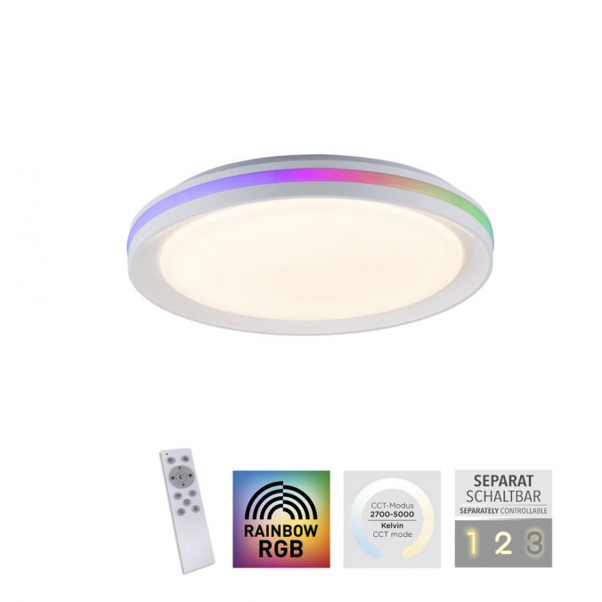Paul Neuhaus LED Deckenleuchte flach 40x40cm rund weiß dimmbar Farbspiel CCT LED Panel