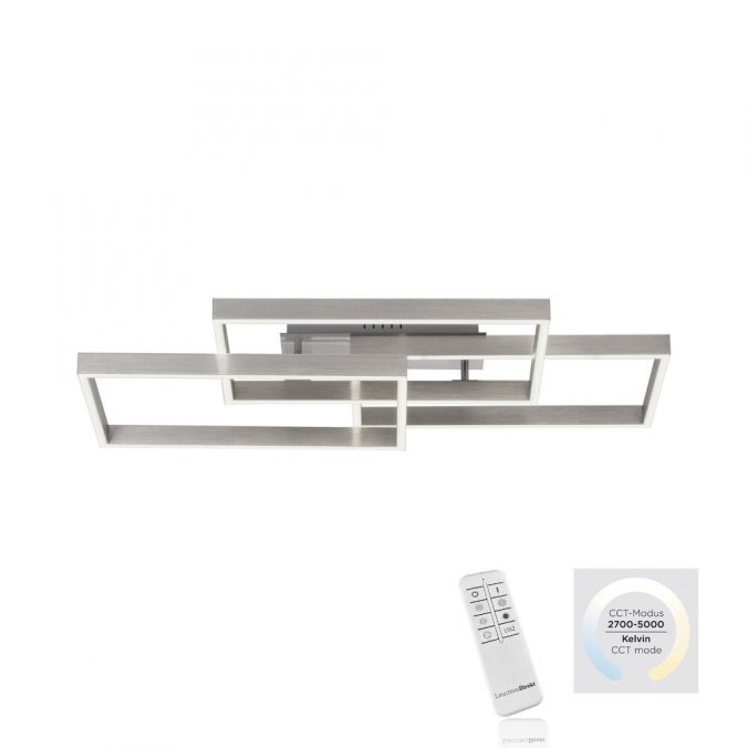 Paul Neuhaus LED Deckenleuchte silberfarbig 82x50cm dimmbar CCT Memoryfunktion