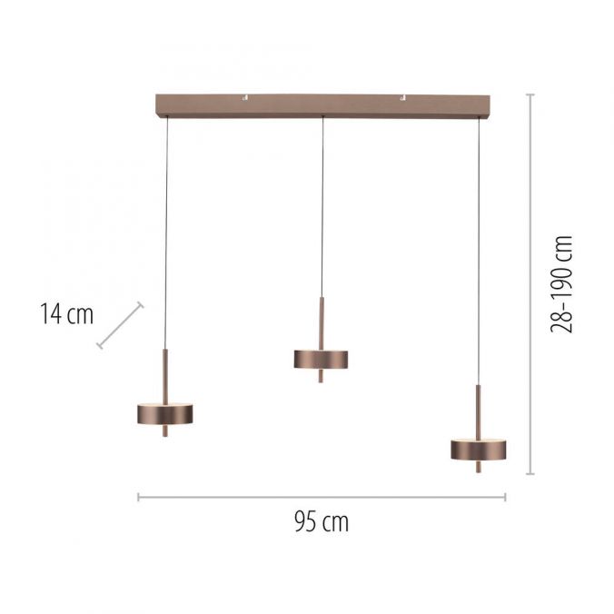 Paul Neuhaus Pendelleuchte Q-ROTATE 3 flammig dunkel metall braun höhenverstellbar Bis zu 55% Rabatt