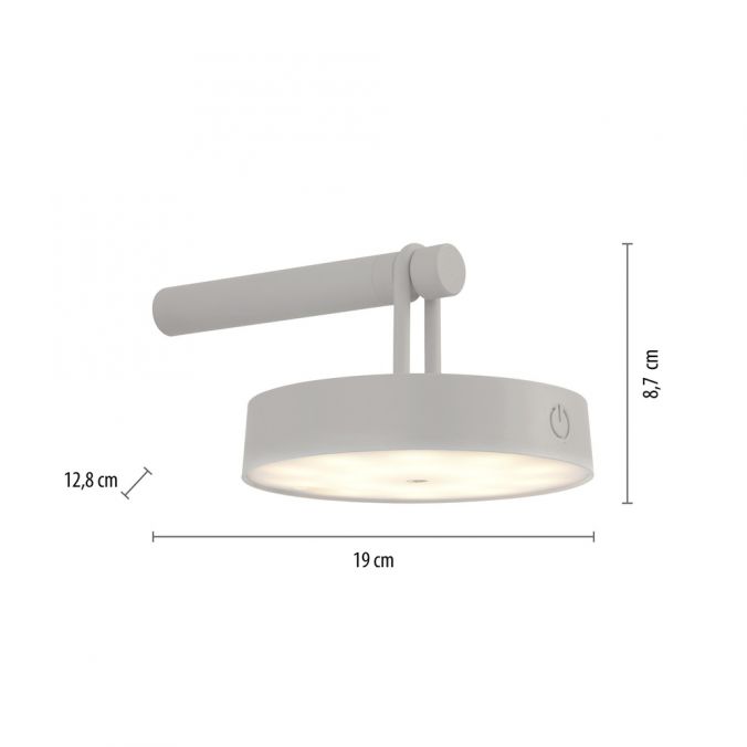 Paul Neuhaus LED Akku Wandleuchte greige dimmbar per Touch IP44 Memoryfunktion Fabrikladen