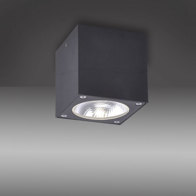 Paul Neuhaus LED-Außenaufbaustrahler, anthrazit, Cube, spritzwassergeschützt, Speichern exportieren