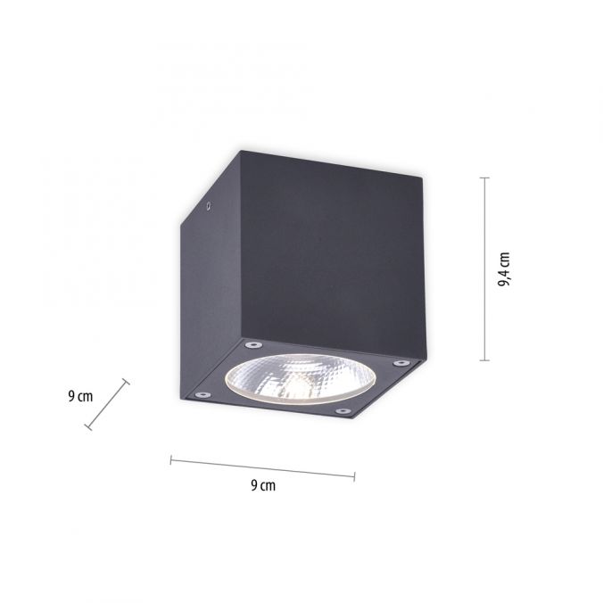 Paul Neuhaus LED-Außenaufbaustrahler, anthrazit, Cube, spritzwassergeschützt, Speichern exportieren