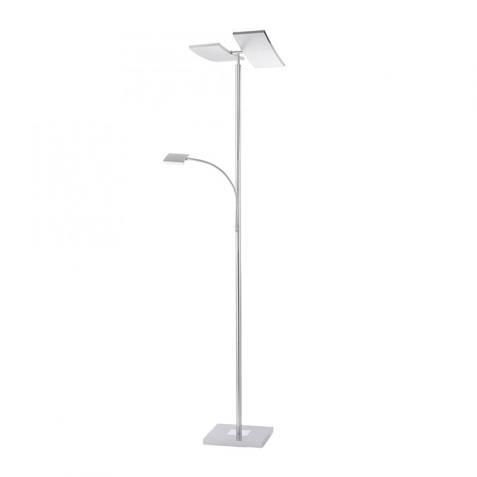 Paul Neuhaus LED-Deckenfluter, stahlfarbig, Lesearm, dimmbar, inkl. Touchschalter