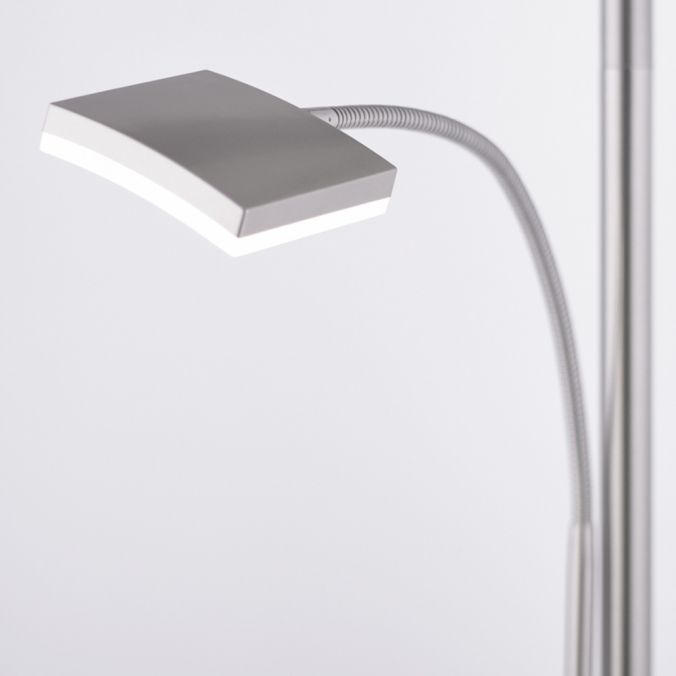 Paul Neuhaus LED-Deckenfluter, stahlfarbig, Lesearm, dimmbar, inkl. Touchschalter Günstiger Verkauf