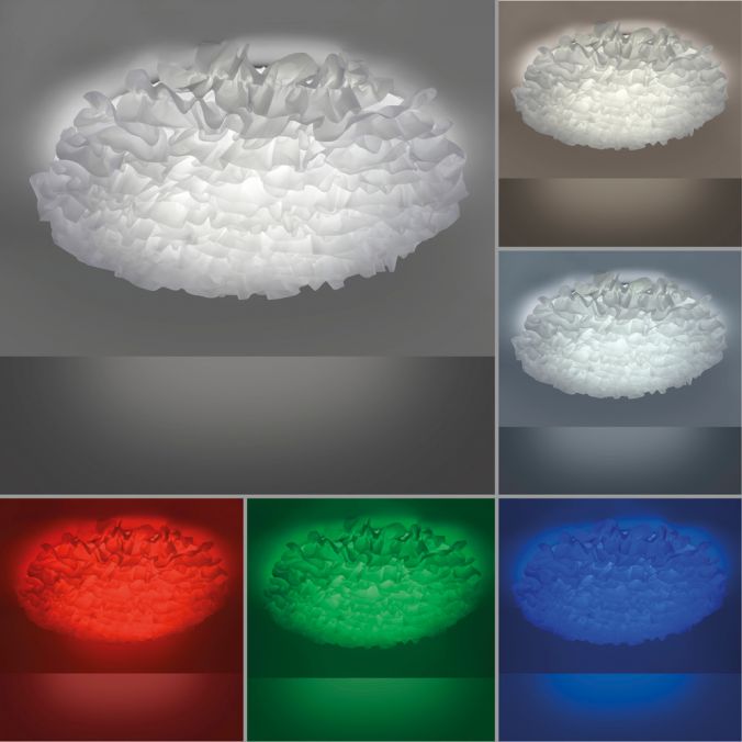 Paul Neuhaus LED Deckenleuchte, Naomi, Stoffschirm, weiß, Ø75cm Günstig kaufen