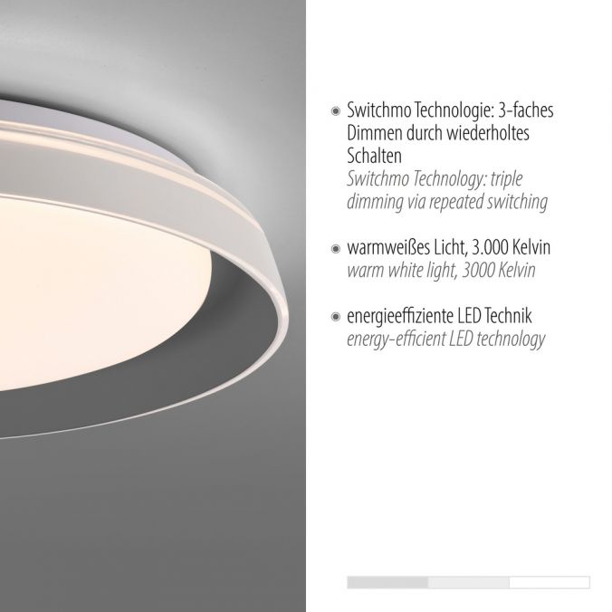 Paul Neuhaus LED Deckenleuchte grau D=43cm dimmbar Switchmo Memoryfunktion Exklusivangebot