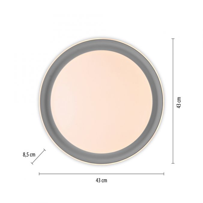 Paul Neuhaus LED Deckenleuchte grau D=43cm dimmbar Switchmo Memoryfunktion Exklusivangebot