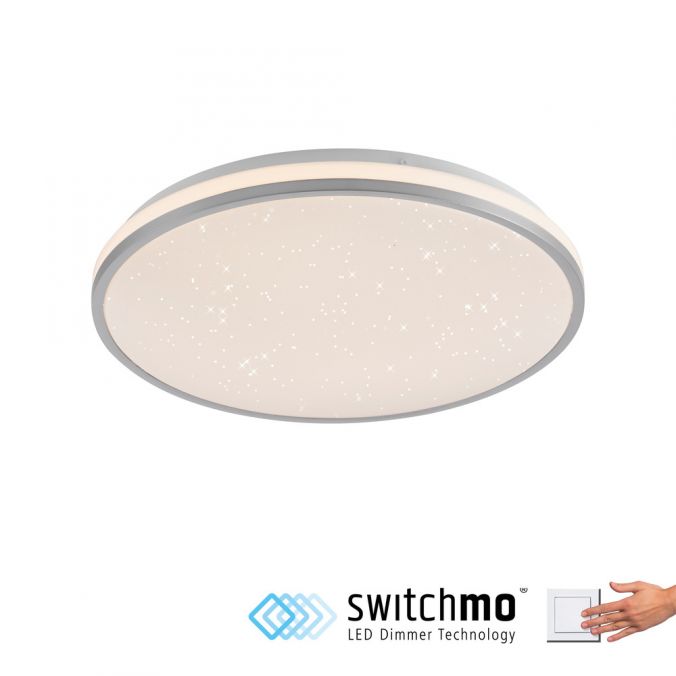 Paul Neuhaus LED Deckenleuchte D=38cm silber Sternenhimmeloptik dimmbar