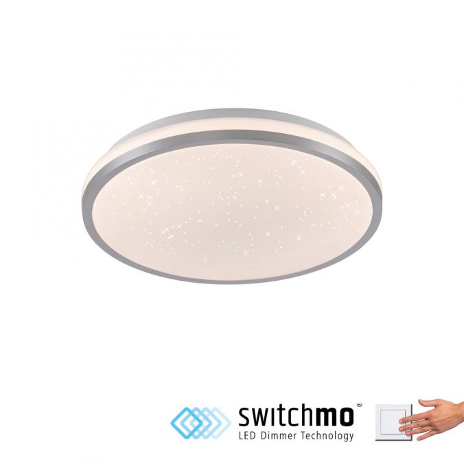 Paul Neuhaus LED Deckenleuchte D=28cm silber Sternenhimmeloptik dimmbar