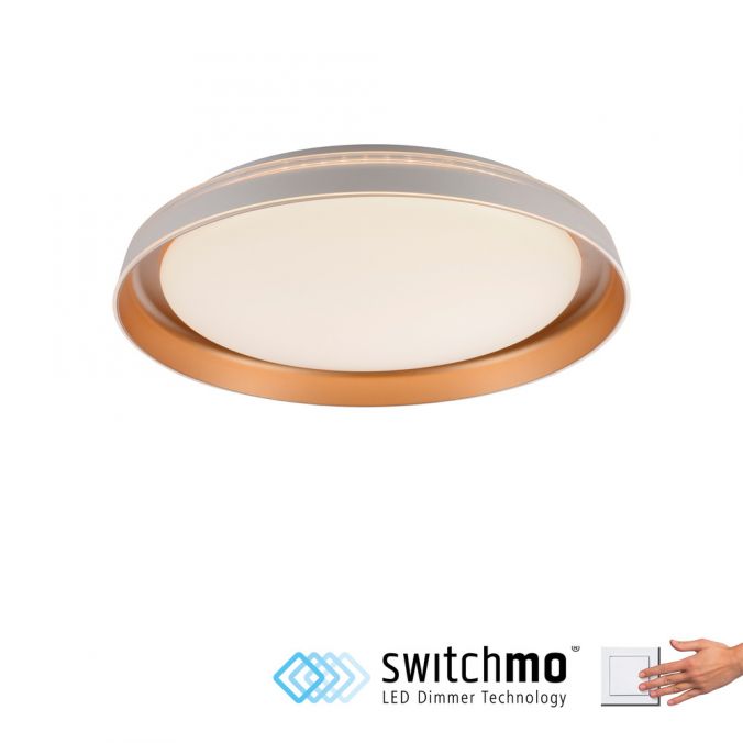 Paul Neuhaus LED Deckenleuchte messing matt dimmbar per Stwitchmo Memoryfunktion