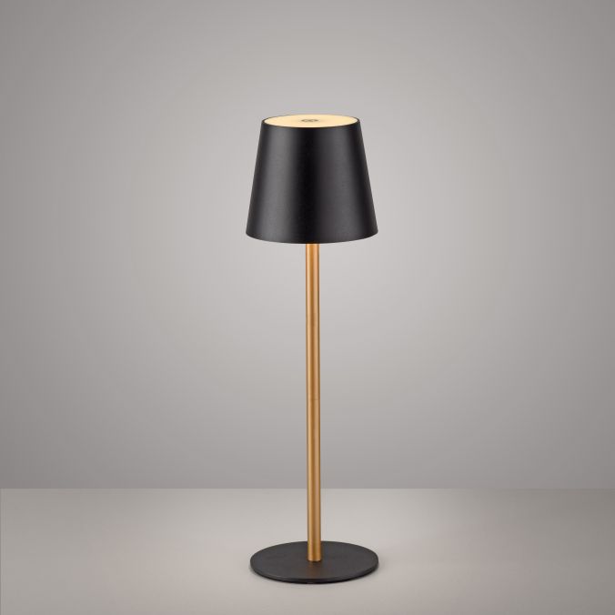 Paul Neuhaus Akku Tischleuchte, schwarz messing, Indoor, Outdoor, Camping Kauf eins, bekomm eins gratis