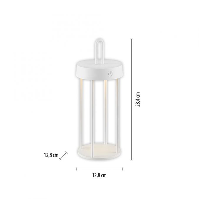 Paul Neuhaus LED Akkulampe Tischleuchte weiß 28cm Touchdimmer IP44 Gartenleuchte Tägliche Deals