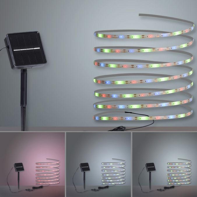 Paul Neuhaus LED Solar Stripe 8 Farbmodis Außenbereich IP44 Erdspieß Riesige Ersparnisse