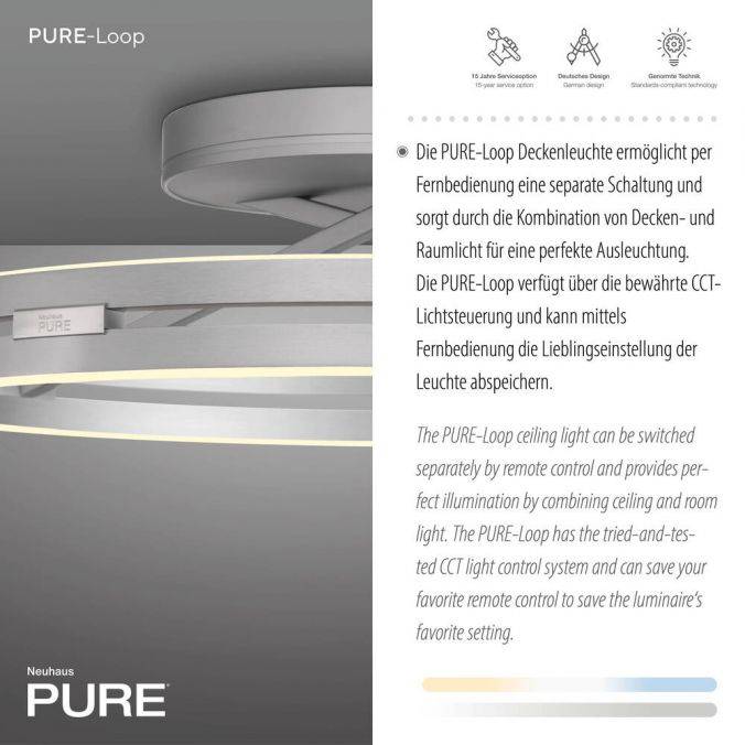 Paul Neuhaus Paul Neuhaus LED Deckenleuchte PURE Loop aluminium Fernbedienung Wochenangebot