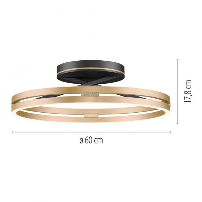 Paul Neuhaus Paul Neuhaus LED Deckenleuchte PURE Loop schwarz-messing Fernbedienung Kostenlose Rückgabe