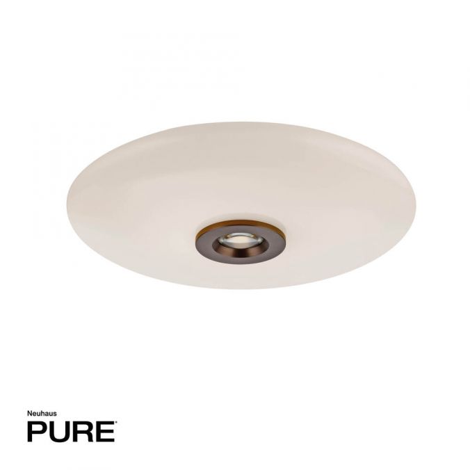 Paul Neuhaus Paul Neuhaus Wand-Deckenleuchte PURE Vitrum dark-metal brown dimmbar