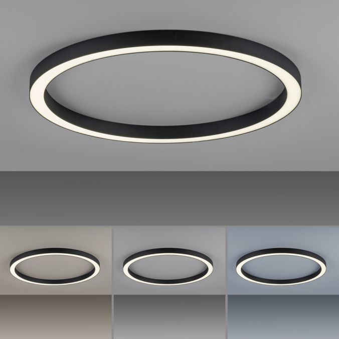Paul Neuhaus Paul Neuhaus LED Deckenleuchte PURE-LINES ROUND anthrazit 70x70 CCT Fernbedienung Vierteljährliche Förderung