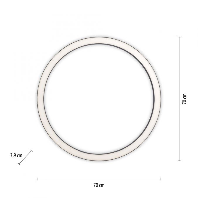 Paul Neuhaus Paul Neuhaus LED Deckenleuchte PURE-LINES ROUND anthrazit 70x70 CCT Fernbedienung Vierteljährliche Förderung