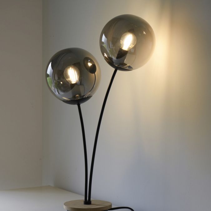 Paul Neuhaus LED Tischleuchte Holz rauchfarben Schnurschalter IP20 Innenlampe Speichern exportieren