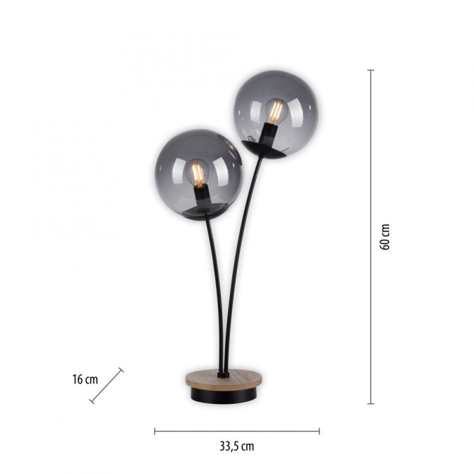 Paul Neuhaus LED Tischleuchte Holz rauchfarben Schnurschalter IP20 Innenlampe Speichern exportieren