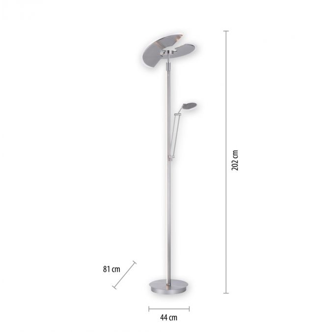 Paul Neuhaus Paul Neuhaus PURE MUTIL LED Deckenfluter silber farbig Leselicht dimmbar Fabrikverkauf