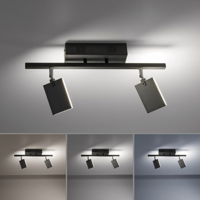 Paul Neuhaus Paul Neuhaus PURE MIRA LED Deckenleuchte schwarz 2 flammig dimmbar CCT Memory Meist gekauft