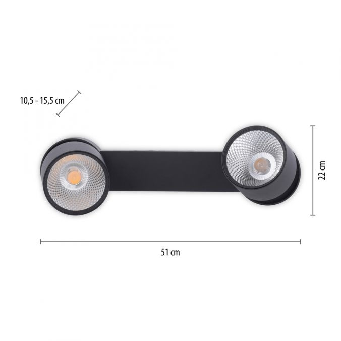 Paul Neuhaus Paul Neuhaus LED Deckenleuchte PURE-NOLA schwarz 2 flammig drehbar dimmbar Blitzverkäufe