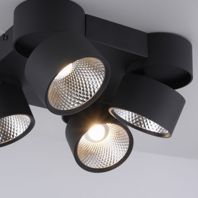 Paul Neuhaus Paul Neuhaus LED Deckenleuchte PURE-NOLA schwarz 4 flammig drehbar dimmbar Sonderangebot