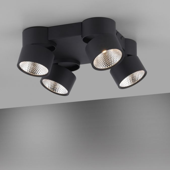 Paul Neuhaus Paul Neuhaus LED Deckenleuchte PURE-NOLA schwarz 4 flammig drehbar dimmbar Sonderangebot