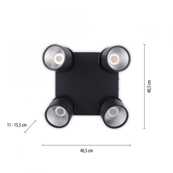 Paul Neuhaus Paul Neuhaus LED Deckenleuchte PURE-NOLA schwarz 4 flammig drehbar dimmbar Sonderangebot