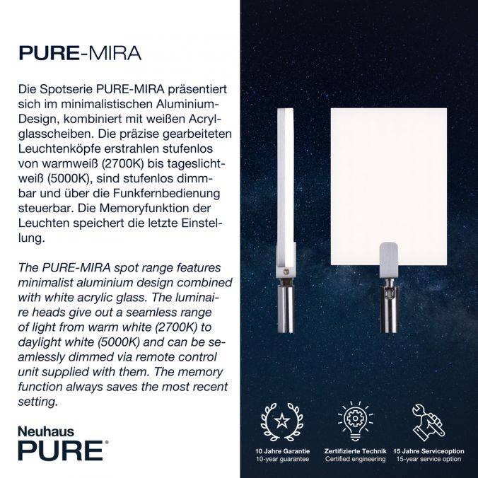 Paul Neuhaus Paul Neuhaus PURE MIRA LED Tischleuchte aluminium dimmbar Schreibtischlampe Versandkostenfrei