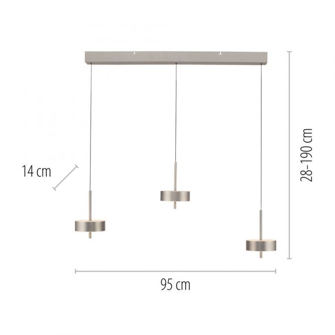 Paul Neuhaus Pendelleuchte Q-ROTATE 3 flammig aluminium höhenverstellbar Smart Home Großer Ausverkauf