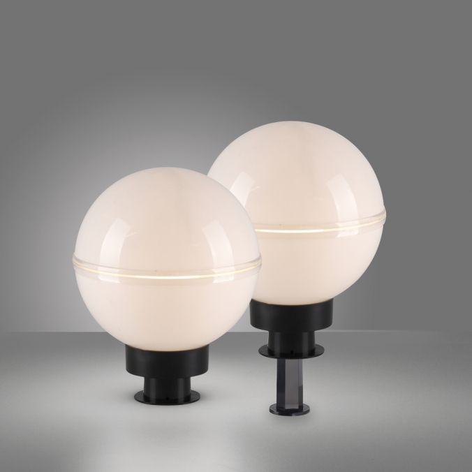 Paul Neuhaus LED Kugelleuchte 2er Set 20x20x51cm weiß mit Kabel und Spieß Außenlampe Flash Sale