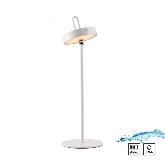 Paul Neuhaus LED Tischlampe weiß Akku Touchdimmer spritzwassergeschützt USB