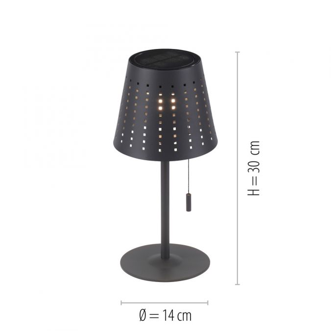 Paul Neuhaus LED Tischleuchte, anthrazit, modern, inkl. Zugschalter, solarbetrieben Cyber Monday
