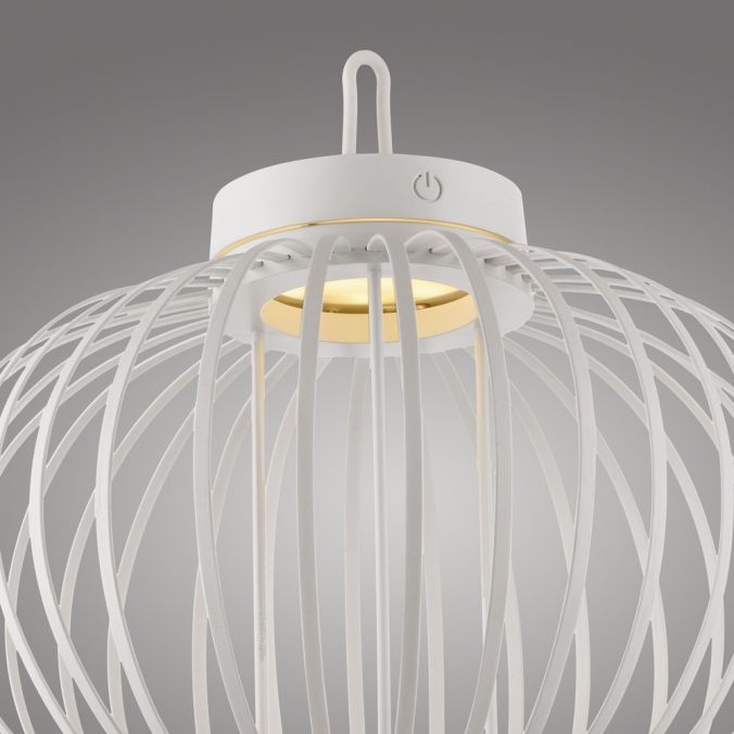 Paul Neuhaus LED Tischleuchte D=36cm weiß Akkulampe USB IP44 dimmbar per Touch Weihnachtsangebot