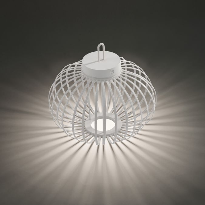 Paul Neuhaus LED Tischleuchte D=36cm weiß Akkulampe USB IP44 dimmbar per Touch Weihnachtsangebot