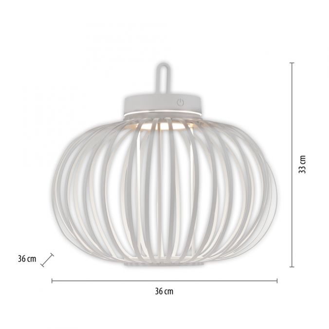 Paul Neuhaus LED Tischleuchte D=36cm weiß Akkulampe USB IP44 dimmbar per Touch Weihnachtsangebot