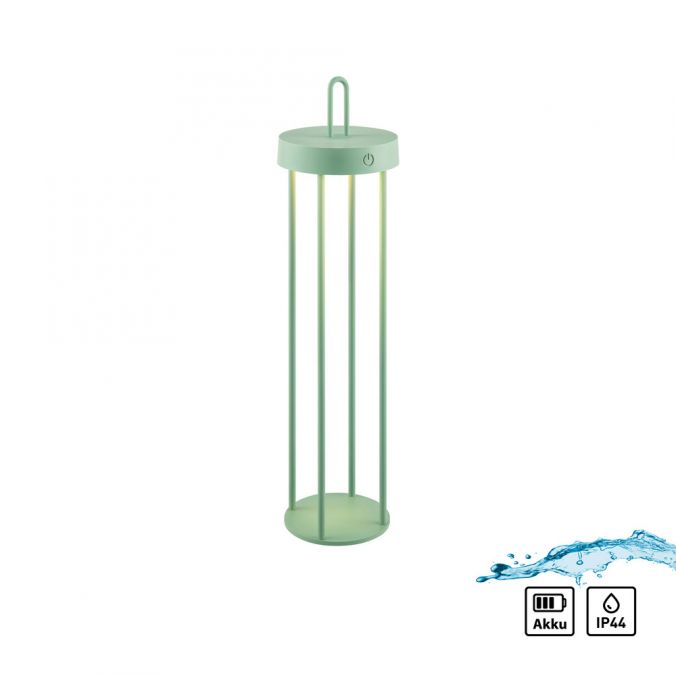 Paul Neuhaus LED Akkulampe Tischleuchte grün 50cm Touchdimmer IP44 Gartenleuchte