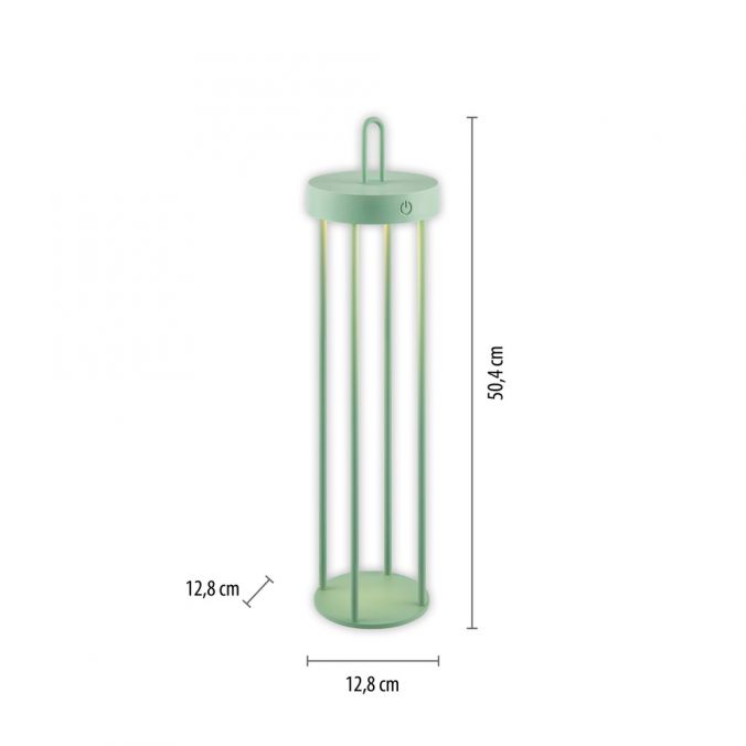 Paul Neuhaus LED Akkulampe Tischleuchte grün 50cm Touchdimmer IP44 Gartenleuchte Osterangebot